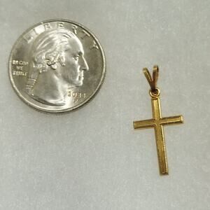 Vintage 1/20 14K GF THEDA Dainty Cross Pendant (Gold Filled, 5% 14K Gold) STYLE2